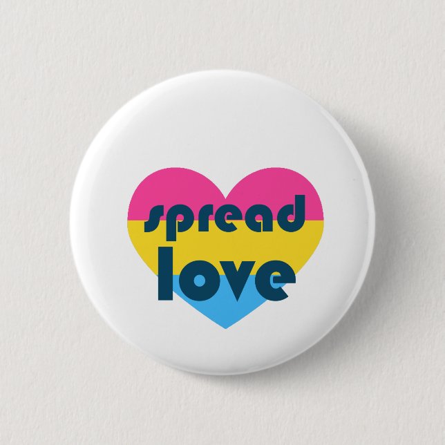 Badge Rond 5 Cm Écartez l'amour Pansexual (Devant)