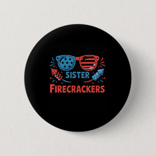 Badge Rond 5 Cm Échangerai ma sœur contre des pétards Drôle du 4 j