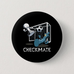 Badge Rond 5 Cm Échec et mat de football aux échecs