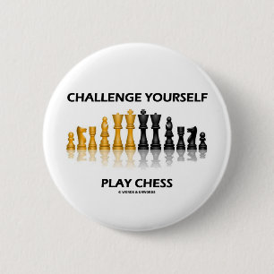 Badge Rond 5 Cm Échecs de jeu du défi vous-même
