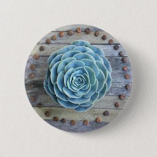 Badge Rond 5 Cm Echeveria Imbricata et Succulents de graine de
