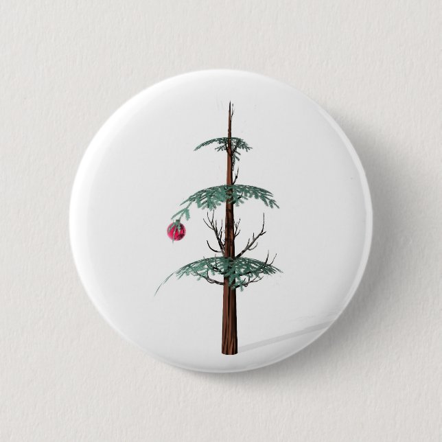 Badge Rond 5 Cm Échouer d'arbre de Noël (Devant)