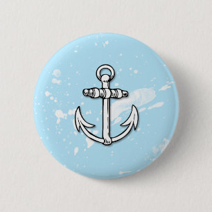 Badge Rond 5 Cm Éclaboussures bleues de peinture d'Ancre - bouton