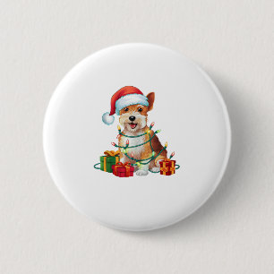 Badge Rond 5 Cm Éclairage de Noël Chapeau Dandie Dinmont Terrier C