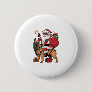 Badge Rond 5 Cm Éclairage de Noël Père Noël équitation berger alle