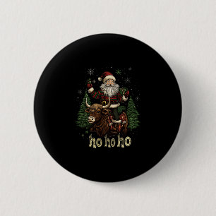Badge Rond 5 Cm Éclairage de sapin de Noël femmes Santa montant un
