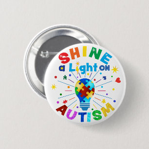 Badge Rond 5 Cm ÉCLAIREZ une lumière sur AUTISM
