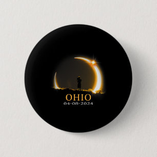 Badge Rond 5 Cm Eclipse 2024 Ohio Total Solaire Eclipse 1