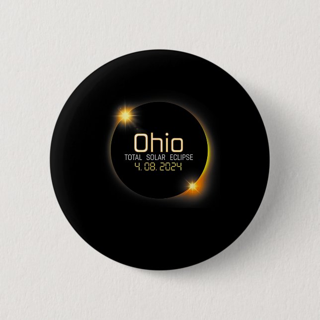Badge Rond 5 Cm Eclipse 2024 Shirt State Ohio Total Solar Eclipse (Devant)