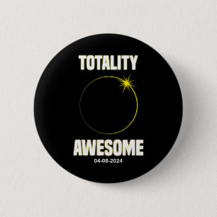 Badge Rond 5 Cm Eclipse Chemise Totalité Magnifique Total Solaire