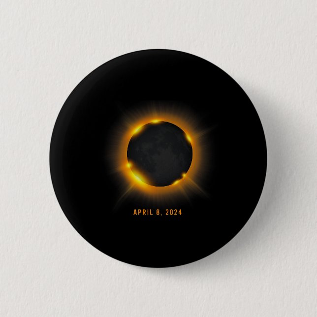 Badge Rond 5 Cm Éclipse solaire 2024 (Devant)
