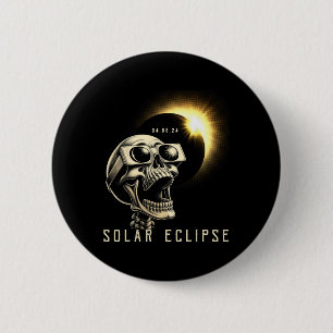 Badge Rond 5 Cm Éclipse solaire 2024 Éclipse totale 8 avril 2024 S