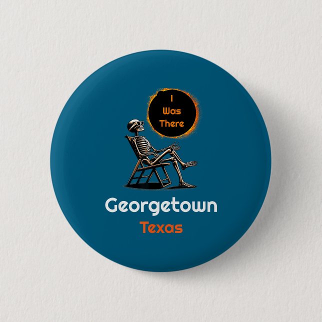 Badge Rond 5 Cm Éclipse solaire à Georgetown Texas (Devant)