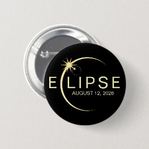 Badge Rond 5 Cm Éclipse solaire Astronomie Événement 2026