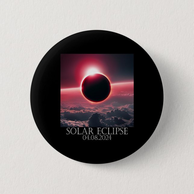 Badge Rond 5 Cm Éclipse solaire Avril 2024 04.08.24 (Devant)
