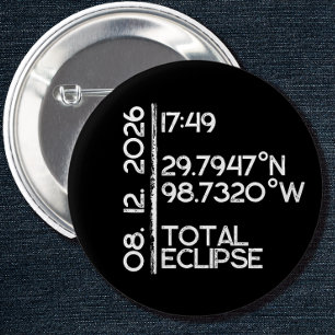 Badge Rond 5 Cm Éclipse solaire noire personnalisée 2026