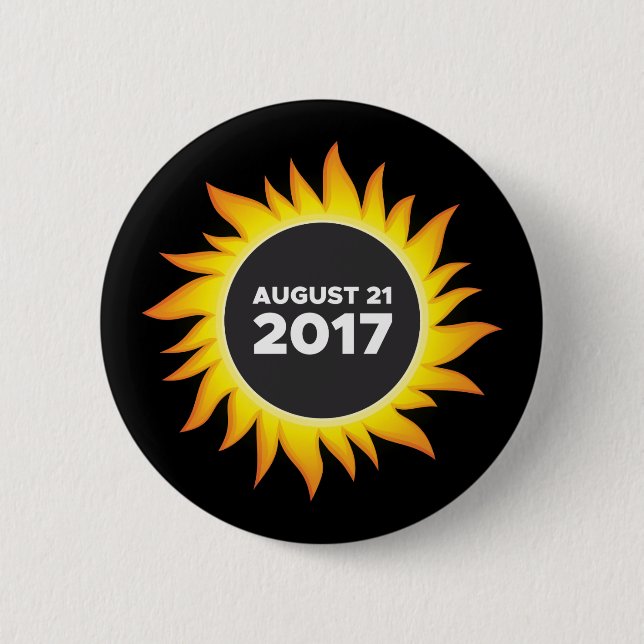 Badge Rond 5 Cm Éclipse solaire totale - 08.21.2017 (Devant)