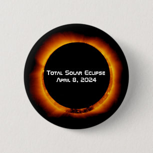 Badge Rond 5 Cm Éclipse solaire totale 2024