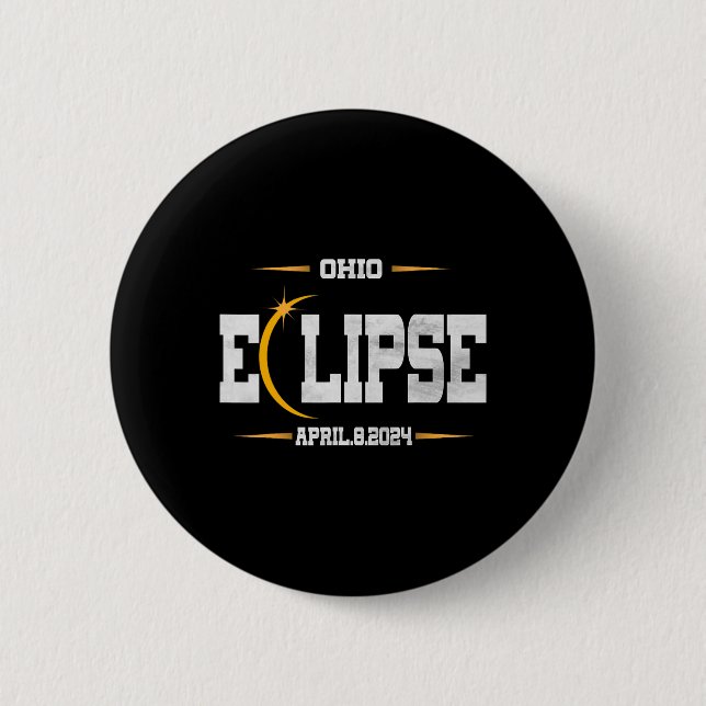 Badge Rond 5 Cm Éclipse solaire totale 2024 (Devant)