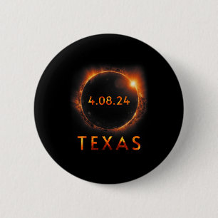Badge Rond 5 Cm Éclipse solaire totale 8 avril 2024 Texas Solar Ec