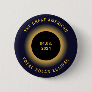 Badge Rond 5 Cm Éclipse solaire totale des États-Unis 8 avril, 202