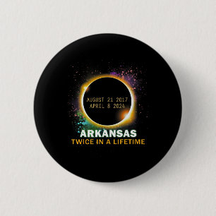 Badge Rond 5 Cm Éclipse Solaire Totale Deux Fois Dans Une Vie 2024