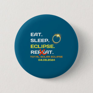 Badge Rond 5 Cm Éclipse solaire totale drôle Amérique Totalité