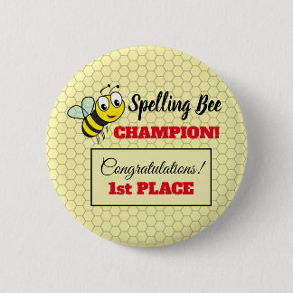 Badge Rond 5 Cm École championne première place du concours d'orth