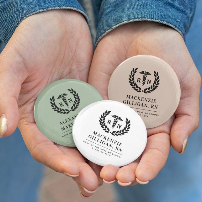 Badge Rond 5 Cm École de soins infirmiers de la RN personnalisée É (Créateur téléchargé)