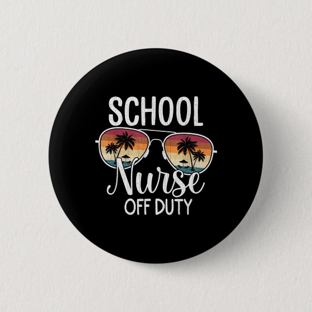 Badge Rond 5 Cm École de vacances d'été Fin de l'année École Infir (Devant)