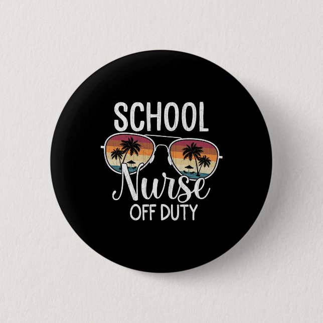 Badge Rond 5 Cm École De Vacances D'Été Fin De L'Année École Infir (Devant)