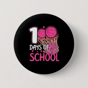 Badge Rond 5 Cm École Rose Basket 100 Joueur Journées Sportives Ri
