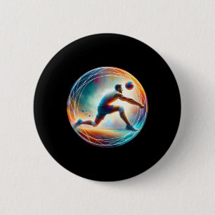 Badge Rond 5 Cm Économie De Volley-Ball Incroyable - Athlète En Ac
