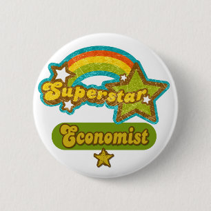 Badge Rond 5 Cm Économiste de superstar
