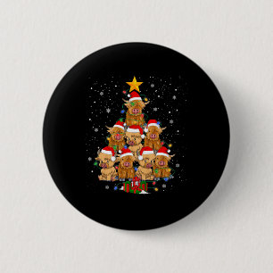 Badge Rond 5 Cm Écossais Highland Cow Christmas Tree Funny Cow Lov