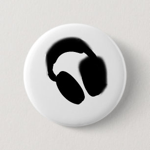 Badge Rond 5 Cm Écouteurs
