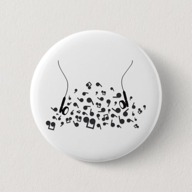 Badge Rond 5 Cm Écouteurs (Devant)