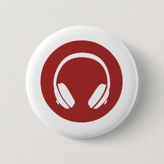 Badge Rond 5 Cm Écouteurs de musique