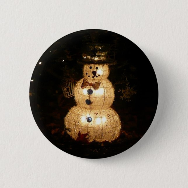 Badge Rond 5 Cm Écran Luminaire Snowman (Devant)