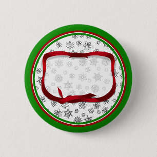 Badge Rond 5 Cm Écrans de neige avec étiquette de ruban rouge