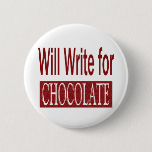 Badge Rond 5 Cm Écrira pour le cadeau de chocolat pour des auteur