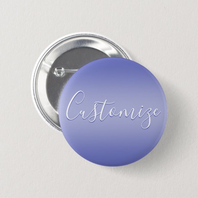 Badge Rond 5 Cm Écriture cursive éditable | Violet blanc et violet (Devant & derrière)