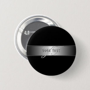 Badge Rond 5 Cm Écriture de monogramme élégante et modifiable No