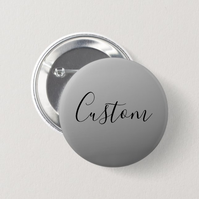 Badge Rond 5 Cm Écriture de texte noir éditable d'écriture moderne (Devant & derrière)
