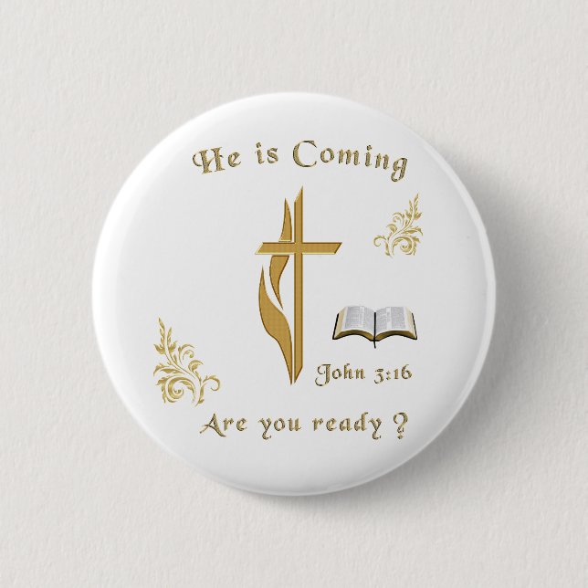 Badge Rond 5 Cm Écriture Jean 3:16 (Devant)