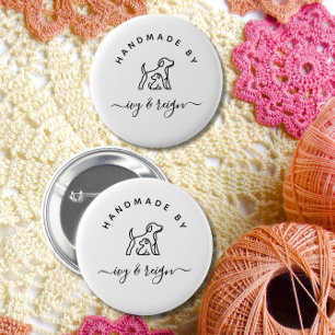 Badge Rond 5 Cm Écriture manuscrite faite à la main par un logo pe