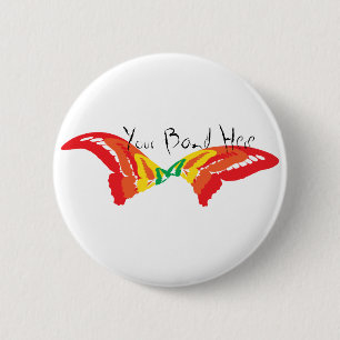 Badge Rond 5 Cm Écriture Papillon