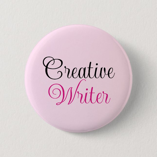 Badge Rond 5 Cm Écrivain créatif Pastel Pink (Devant)