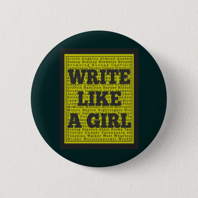 Badge Rond 5 Cm Écrivez comme un charbon de bois de fille (Devant)