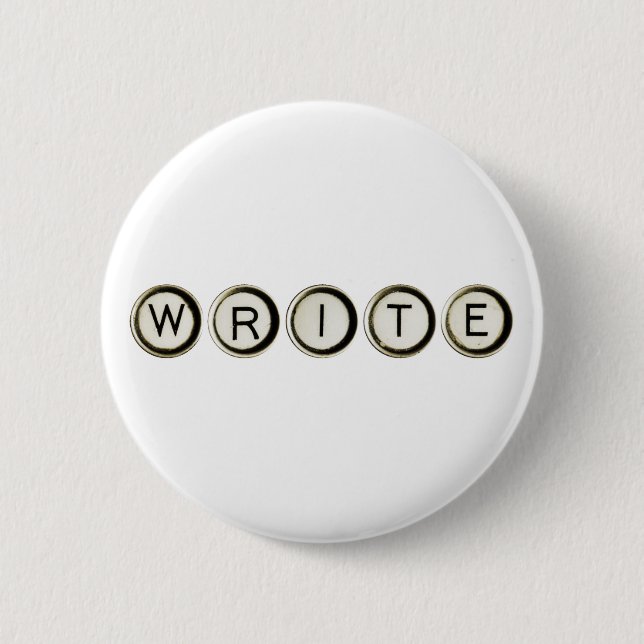Badge Rond 5 Cm Écrivez le bouton de clés de machine à écrire (Devant)